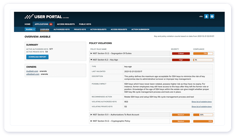 ukm application policy view - UI