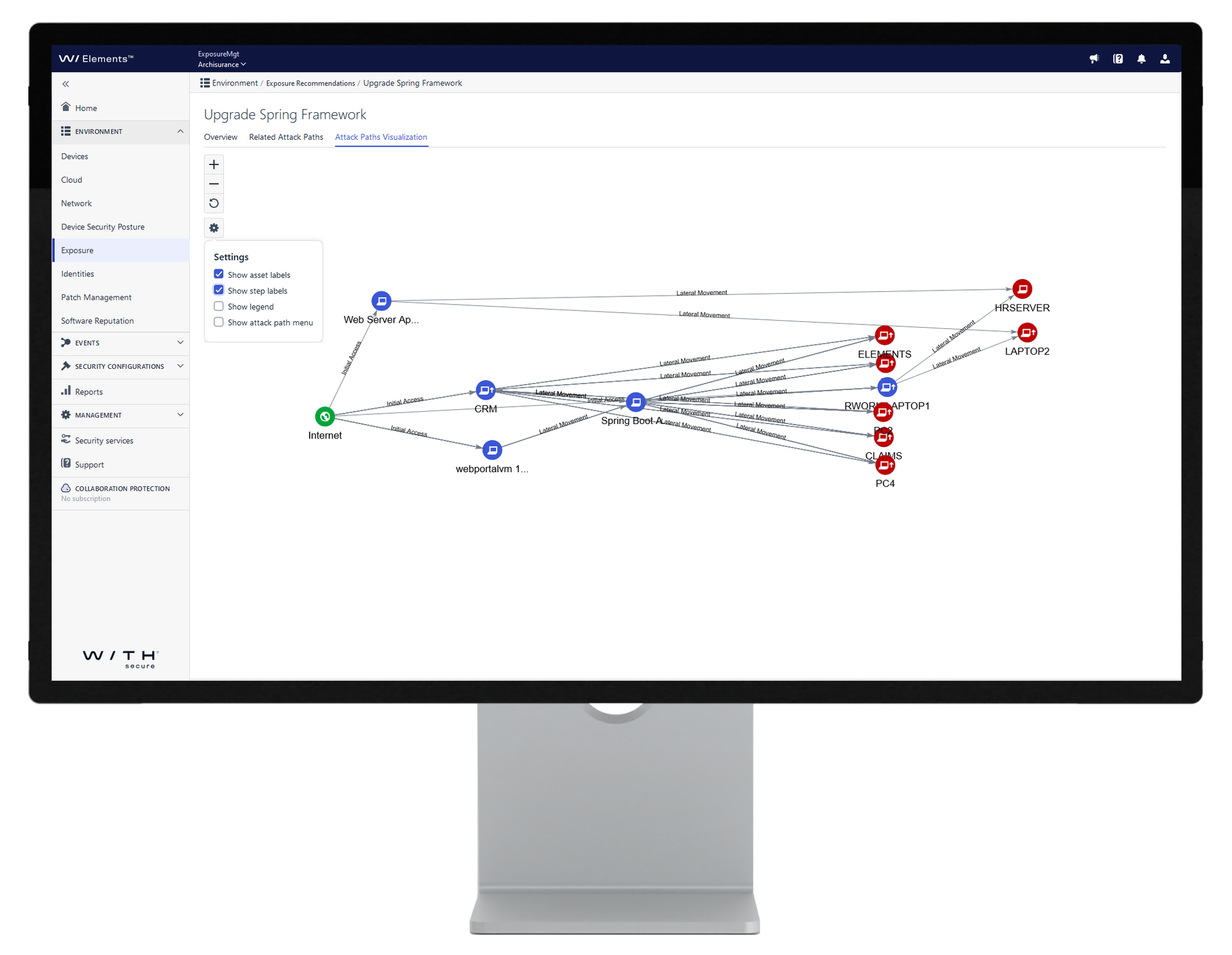 WithSecure Elements Exposure Management Attack Path